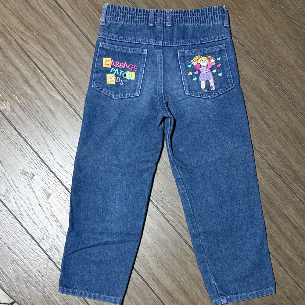 Vintage 1980’s Cabbage Patch Kids Embroidered Blue Straight Jeans size 6